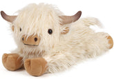 Cuckool Highland Cow plush with luxuriously shaggy fur for cozy snuggles.