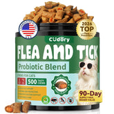 Cudory flea prevention chews with crunchy exterior and creamy center for daily use.