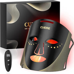 CUEME red light mask closeup showing at-home skincare potential.
