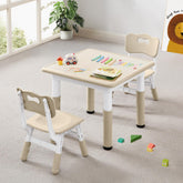 CuFun kids table chairs set with height-adjustable table for growing children