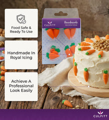 Culpitt carrot sugar pipings enhance Easter treats with charming carrot-shaped accents