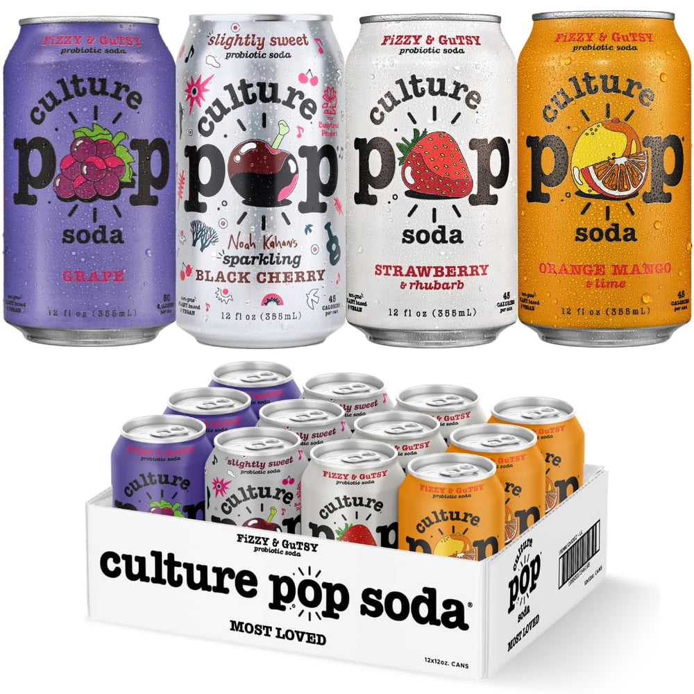 Culture Pop Variety Pack front view shows vibrant cans for on-the-go refreshment.