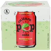 Culture Pop Watermelon Lime Rosemary Sparkling Soda bottle-front view, refreshing aroma and flavor.