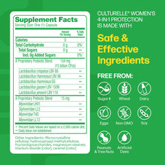 Culturelle 4-in-1 Women capsules displayed for daily digestive balance.