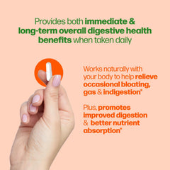 Culturelle Bloating Gas Defense capsules close-up showing probiotic power