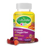 Culturelle Kids Daily Probiotic Veggie Fiber Gummies berry bottle supports digestive health and immune wellness.
