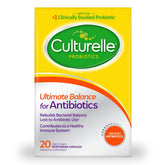 Culturelle Ultimate Balance bottle demonstrates daily probiotic support during antibiotics.