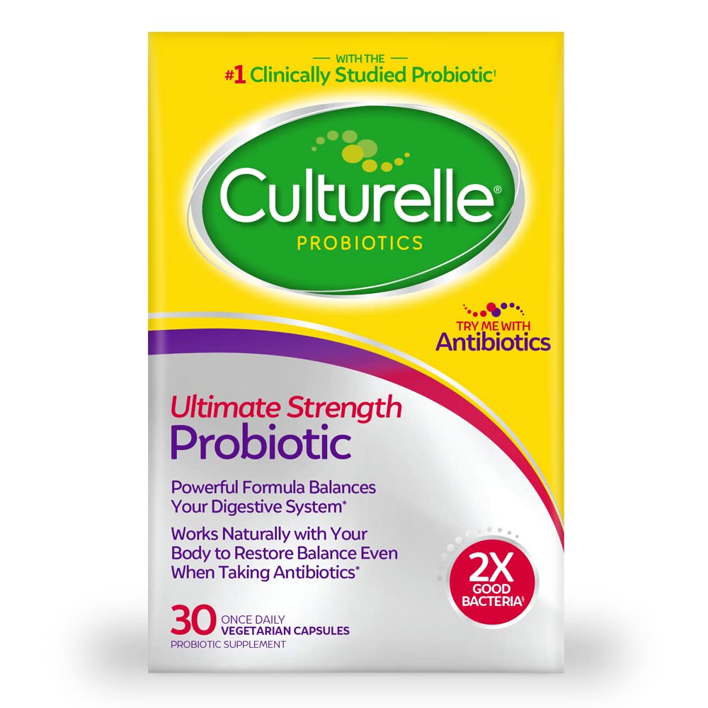Culturelle Ultimate Strength bottle cap with secure seal for daily probiotic use.