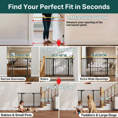 Cumbor hardware-mount option secures the gate against active pets and stairs