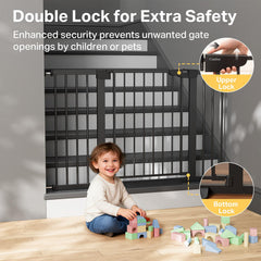 Cumbor gate two-way swing enables flexible doors and safe crossings.