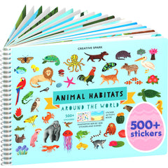 Cupkin Animals Habitat sticker book open pages for travel-friendly activity