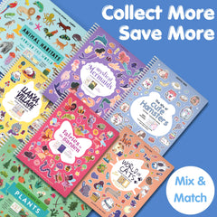 Cupkin camping sticker book scene tent page, engages kids during trips