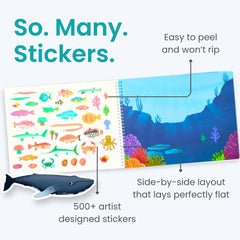 Cupkin Ocean 500+ lay-flat binding helps kids craft anywhere.