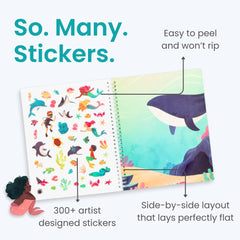 Side-by-side layout pages in Cupkin book for easy sticker placement