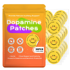 CuqCuzzy dopamine patches front of pack for quick mood support.