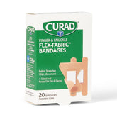 Curad Flex-Fabric finger bandage shows bendable weave for active use.