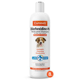 Curaseb Chlorhex 4% Shampoo bottle pour for easy application and medicated care