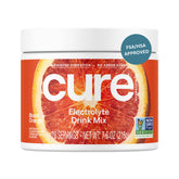 Cure Hydration Blood Orange jar front, ready for quick, sugar-free electrolyte hydration.