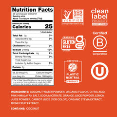 Cure Hydration Blood Orange jar label close-up highlighting plant-based hydration benefits.