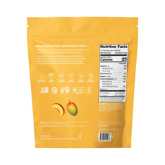 Cure Hydration peach mango packet poured into water for fast hydration