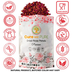 Cure Wid Pure rose petals cocktails add delicate aroma and color.