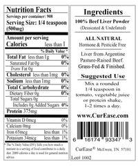 CurEase free-range cattle grasslands packaging emphasizes ethical sourcing