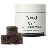 Cured 3in1 gummies bottle highlighting Himalayan shilajit for daily vitality.