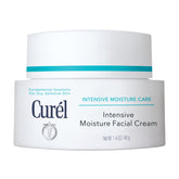 Curel Intensive Face Cream bottle close-up highlighting daily hydration benefits.
