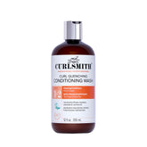 Curlsmith Curl Quenching Conditioning Wash bottle pour shows easy cleansing and hydration
