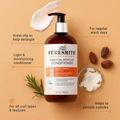 CurlSmith Essential Moisture Conditioner lather demonstrates slip for easy detangling.