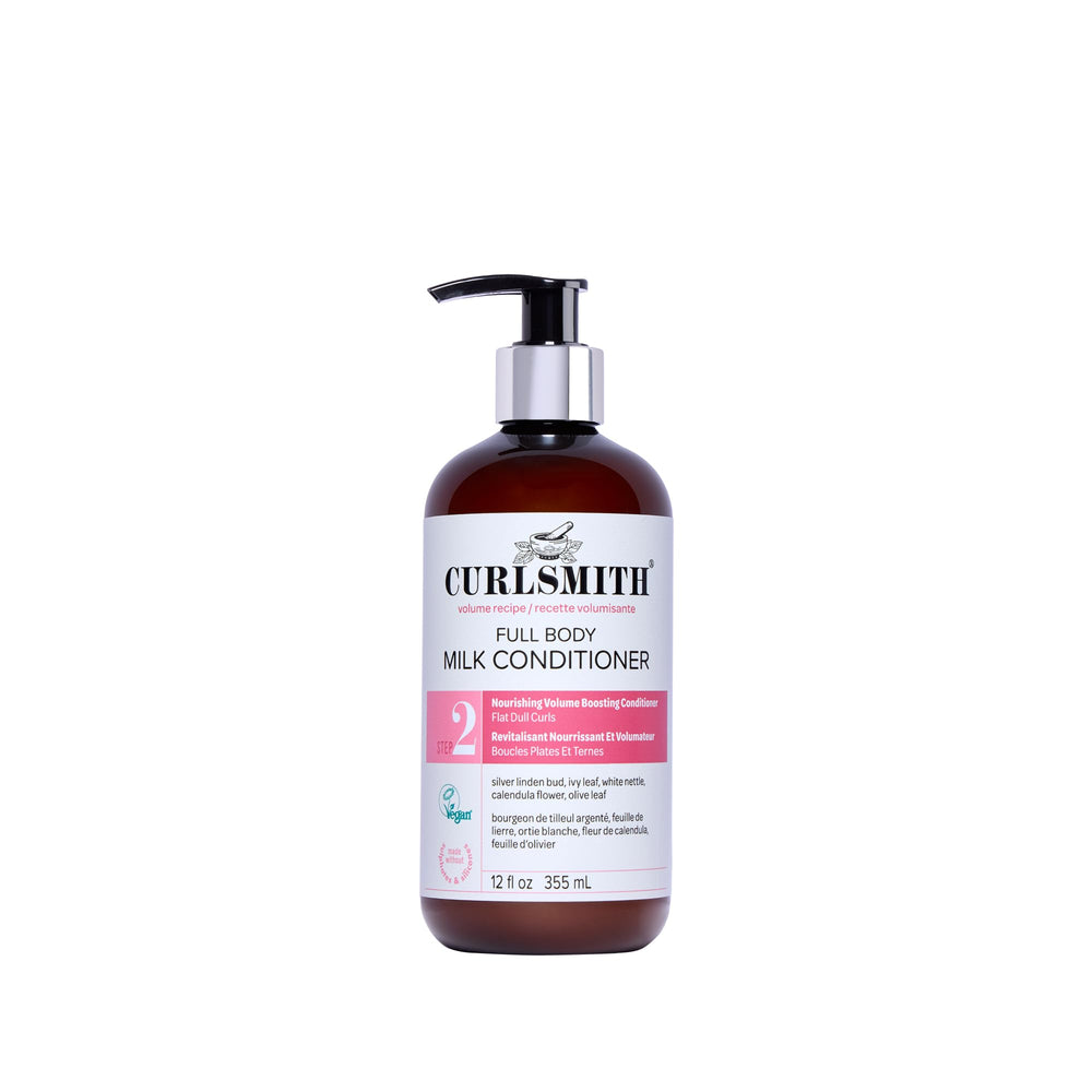 CURLSMITH Full Body Conditioner bottle front showing vegan, cruelty-free curl volume.