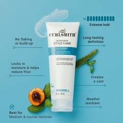 Curlsmith In-Shower Style Fixer smoothing length demonstrates strong definition and even curl pattern.