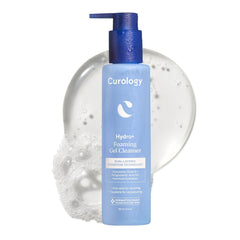 Curology Hydro+ cleanser packaging shows the bottle for everyday, fragrance-free skincare.