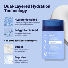 Curology Hydro+ Gel Cream dewy look, reflecting a healthy glow after use.