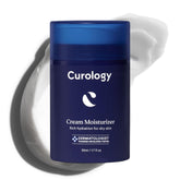 Curology rich moisturizer bottle showing daily dry skin relief and smooth feel