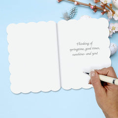 Current Deluxe Die Cut Easter Bunny envelopes included in the box enables quick mailing.