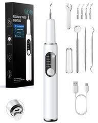 Curvy Moon RELACS 7000 plaque remover front view, compact at-home cleaning