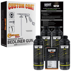 Custom Shop Raptor Black bedliner kit protecting a truck bed.