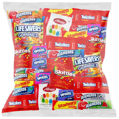 Custom Varietea Starburst and Skittles candy assortment for parties and Halloween sharing.