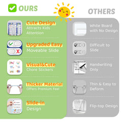 CustomMaster magnetic chore chart for kids enables satisfying sliding progress.