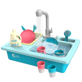Cute Stone color-changing kitchen sink toy set helps kids learn water temperature visually.