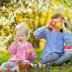 Cute Stone colorful Easter eggs in four colors for coordinated gift sets.