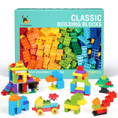 Cutedeer 258-piece classic big blocks in box for imaginative play