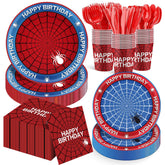 Cutedog spider birthday dinner plates nine inch, bold spiderweb print for a coordinated table