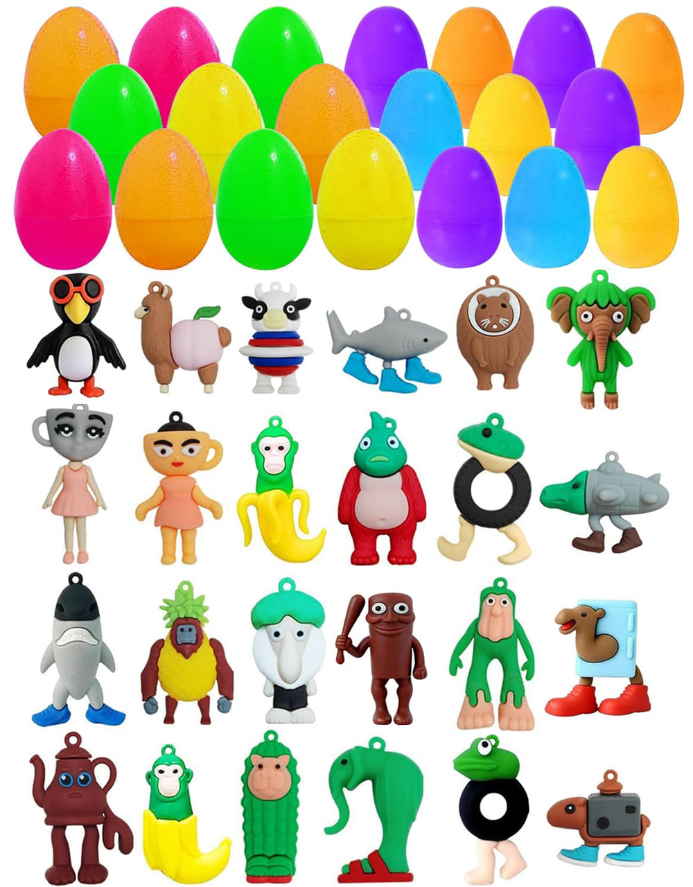 CUTEHO 24pcs prefilled Easter eggs for quick egg hunts and classroom prizes.