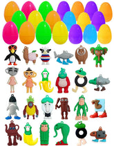 CUTEHO 24pcs prefilled Easter eggs for quick egg hunts and classroom prizes.
