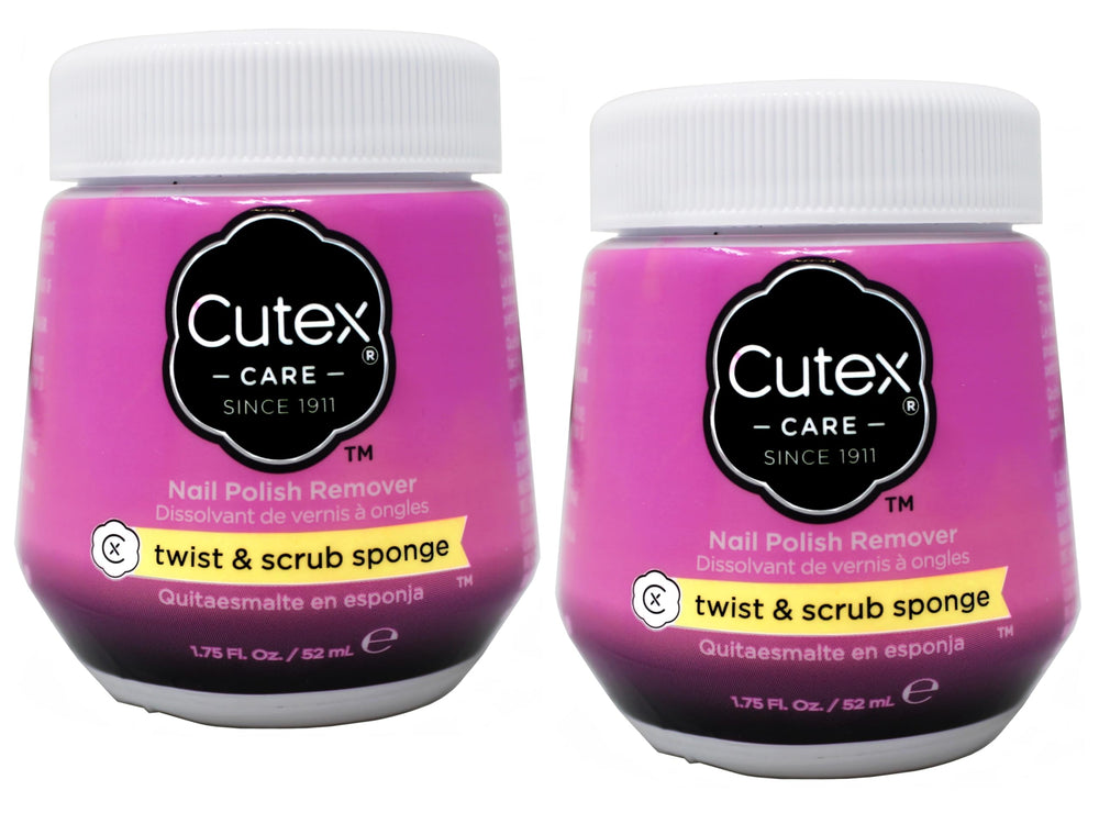 Cutex Nail Polish Remover Twist Scrub Sponge cap close-up with built-in scrubber for quick removals
