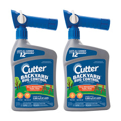 Cutter Backyard Bug Control Spray Concentrate 2-pack front label for outdoor protection.