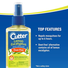 Cutter Lemon Eucalyptus pump spray on skin for even, quick protection.