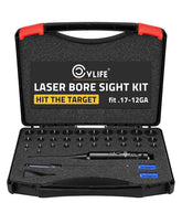 CVLIFE laser bore sight kit with 32 adapters for precise caliber alignment.